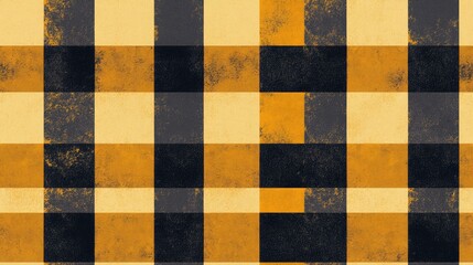 Gold Ochre Lumberjack Buffalo Check Seamless Pattern