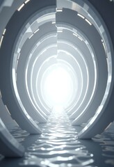 Obraz premium Dynamic Energy Flow: Abstract Sci-Fi Portal Poster