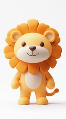 A cute, cartoonish lion character with a friendly expression and vibrant colors.