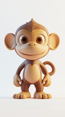 Fototapeta premium A cute, cartoonish monkey character with a friendly expression and playful design.