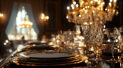 A rear view of an exquisite culinary setup