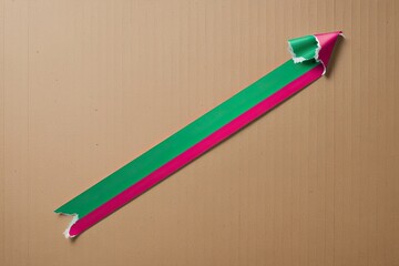 Vibrant Torn Corner Banner Design on Textured Cardboard Backdrop