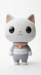 A cute, stylized cat figure with a friendly expression, designed for decoration or play.