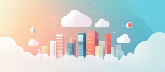 Fototapeta premium Cloud Based Enterprise Architecture Against Sky Background
