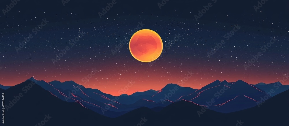 Poster lunar eclipse concept with moon eclipse background design