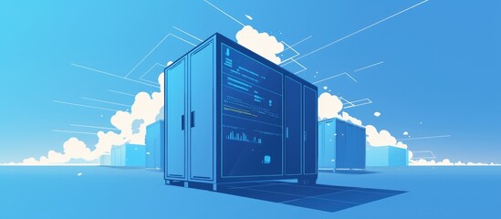 Obraz premium Data Center Featuring Servers And Network Equipment