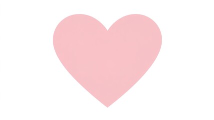 Simple Flat Heart Icon on a White Background, Ideal for Minimalist Designs and Graphic Use