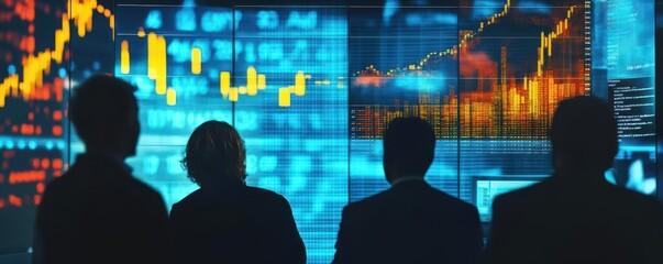 Obraz premium Dropping interest rate bar with investors watching nervously, financial uncertainty concept