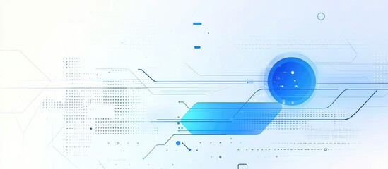 Abstract Technological Background In White And Blue Tones