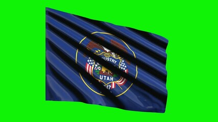 Utah State Flag Waving