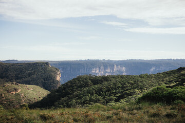 View over a mountain range a park