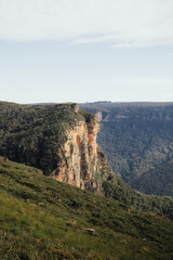 Overlooking a waterfall in a mountain range