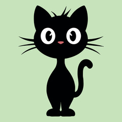 Silhouette of Black Cat Vector Illustration