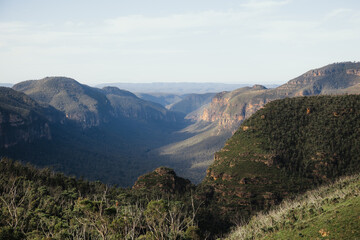 Mountain trail looking over a valley