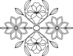 Vector floral pattern icon flowers for design pattern icon collection fluorescent light Vector