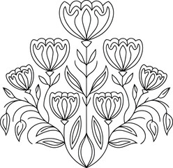 Vector floral pattern icon flowers for design pattern icon collection fluorescent light Vector