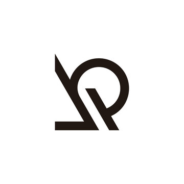 letter j p t abstract simple geometric line logo vector