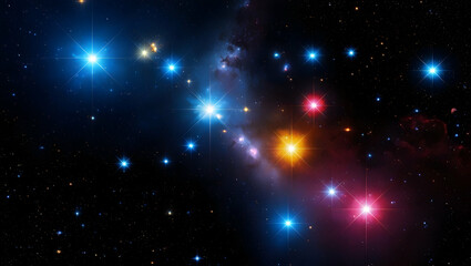 Futuristic Space Scene with Planets, Nebula, and Stars