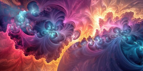 Fototapeta premium Abstract fractal background featuring 3D rendering techniques
