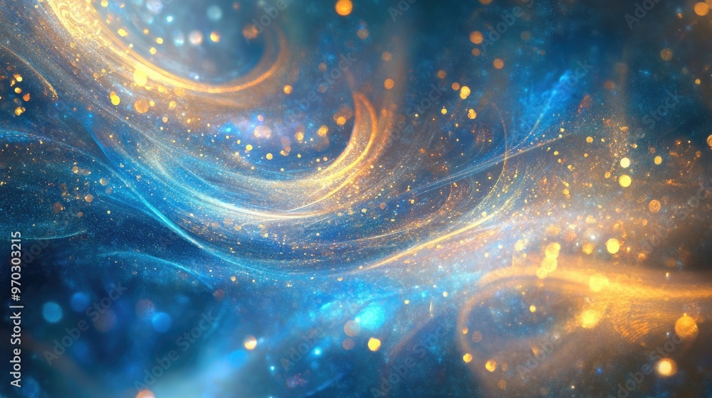 Poster fantasy inspired abstract background featuring shimmering elements and a luminous glow