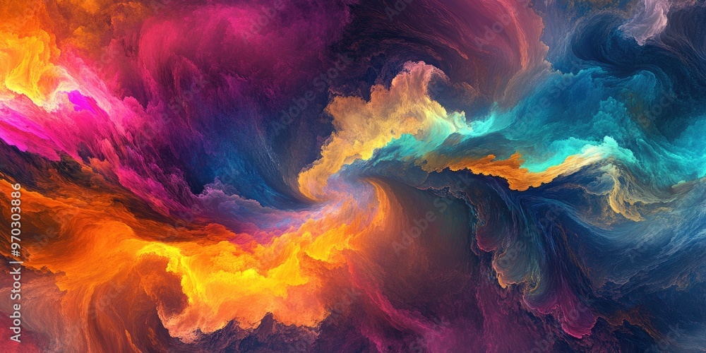 Poster fantasy abstract multicolor texture creating a surreal illusion offering a visually striking backdro