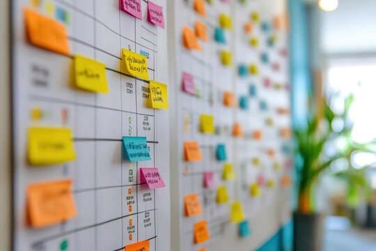 Strategic business plan with a timeline and key objectives, concept of structured planning