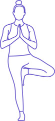 Yoga Poses Line Art Style