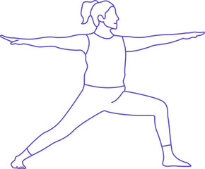 Yoga Poses Line Art Style