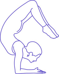 Yoga Poses Line Art Style