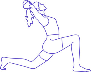 Yoga Poses Line Art Style