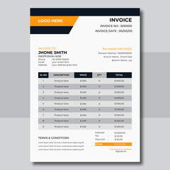 Corporate business Invoice design template.