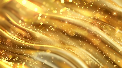 Abstract golden background with shimmering lights and soft focus.