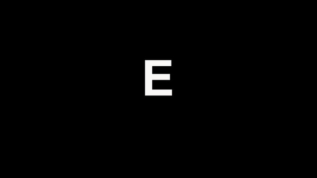 Letter E bounces evenly on a blank background. Model for compositing and design. Dynamics and design. Alpha channel.