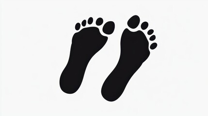 A pair of black feet are shown on a white background