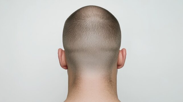 Back of Man s Head with Short Buzz Cut Hairstyle