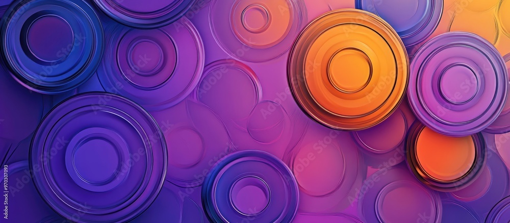 Poster colorful abstract geometric background with circular patterns