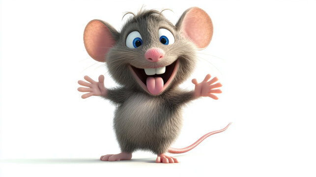 Happy Cartoon Mouse.