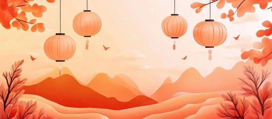 Mid Autumn Festival celebration with traditional Chinese elements and festive decorations