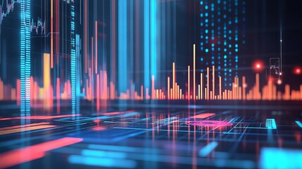 Business Analytics Intelligence Concept Featuring Financial Charts for Analyzing Company Profit and Financial Performance Metrics