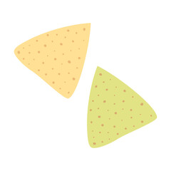 Spinach and corn nachos Tortilla chips in trendy soft green and yellow Traditional Mexican Fast food