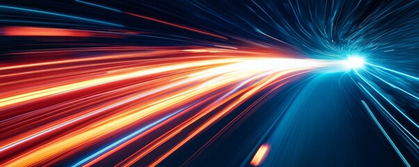 Dynamic light trails in motion, abstract energy