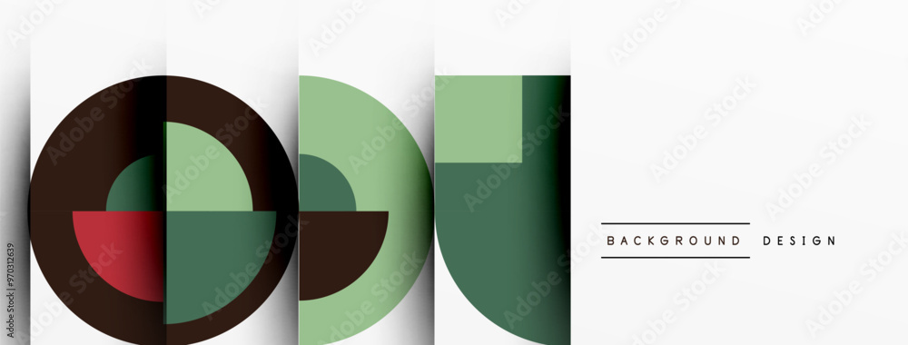 Poster modern geometrical abstract background - circles. business or technology presentation design