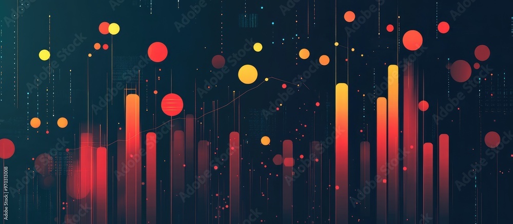 Poster cryptocurrency stock market candlestick chart business abstract high technology digital financial in