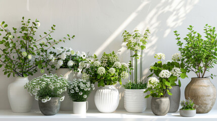 Stylish and botany composition of home interior garden filled a lot of plants in different design