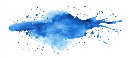Obraz premium Blue Watercolor Splash On White Background Liquid Paint