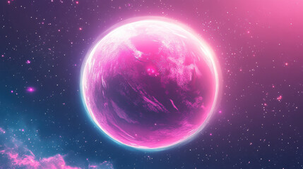 Pink Planet in Space.