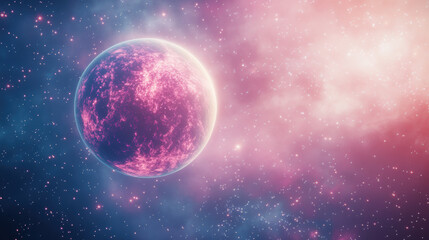 Fototapeta premium Pink Planet in Space.