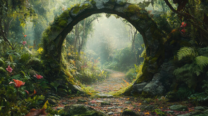 Fototapeta premium Stone Archway Forest.