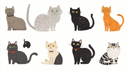 Cute Cat Illustrations.