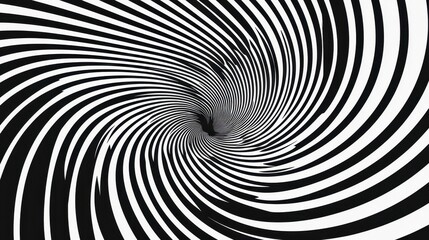 Abstract Black and White Spiral Pattern